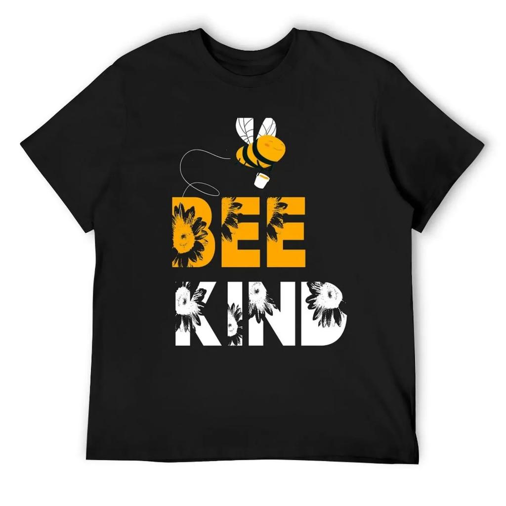 Bee Kind - Grateful Kind Bee T-Shirt Plus Sizes Blanks Summer Shirt Funny T-shirts Mens Graphic T-shirts Hip Hop