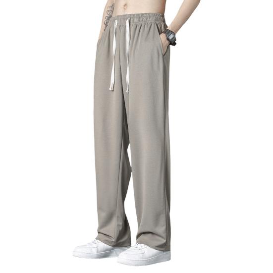 Herren Sporthose Locker Gerade Weites Bein Kordelzug Elastische Taille Weich Atmungsaktiv Einfarbig Gym Traning Jogging Jogginghose Lange Hose