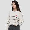 Gap Women's Logo Heart Striped Knit Sweater