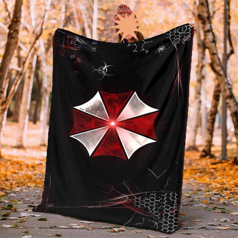 Umbrella Corp Flannel Blanket Soft Warm All-Season Throw, Design for Camping, Car Travel, Hiking Sofa, Bed, Office Perfect Gift for Parties
