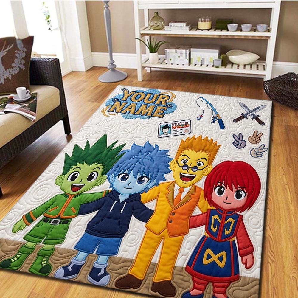 Name Custom Hunter x Hunter Carpet for Living Room Bedroom Home Decor Cool Movie Vibe Play Floor Mat -HE34