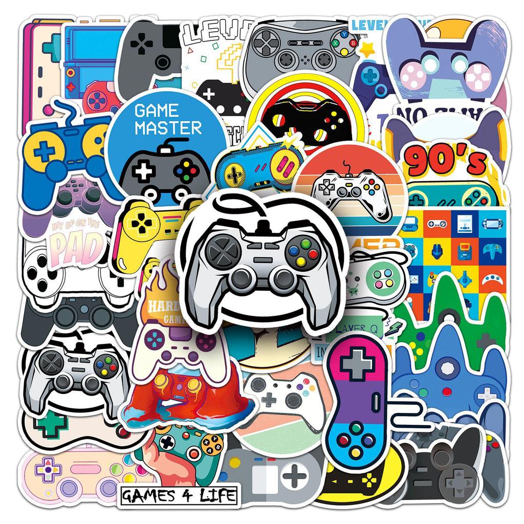 50pcs Waterproof Game Controller Graffiti Stickers for DIY Skateboards and Luggage