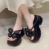 Fashion 9cm Platform Slippers Woman Bowknot Thick Sole Sandals Women Chunky Flip Flops New Summer Casual Beach Slides Zapatos Mujer