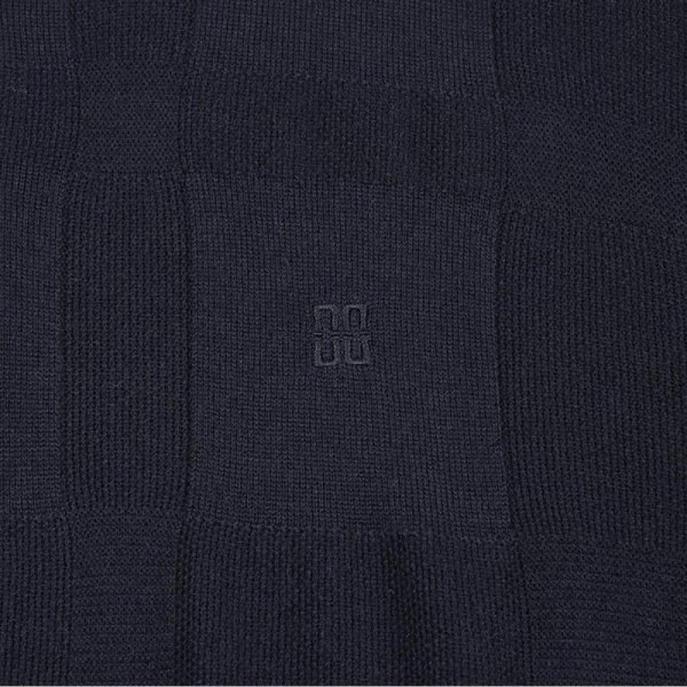 DakS Men S Wool Blend Mixed Structure Big Check Collar Knit dmp1Swtl201n1 