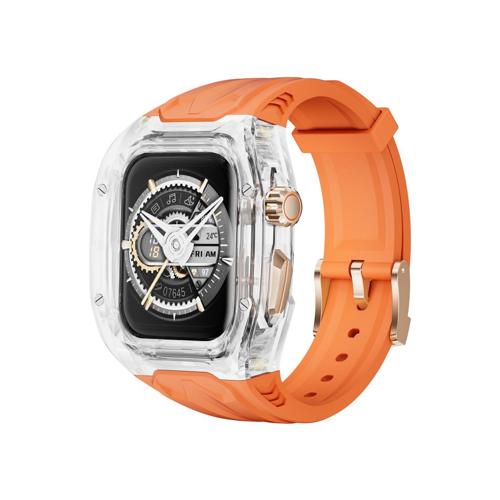 Transparent Modification Kit for Apple Watch Ultra 3 2 49mm Series 11 10 46mm 42mm PC+TPU Strap for Iwatch 9 8 7 45 41mm 40 44mm