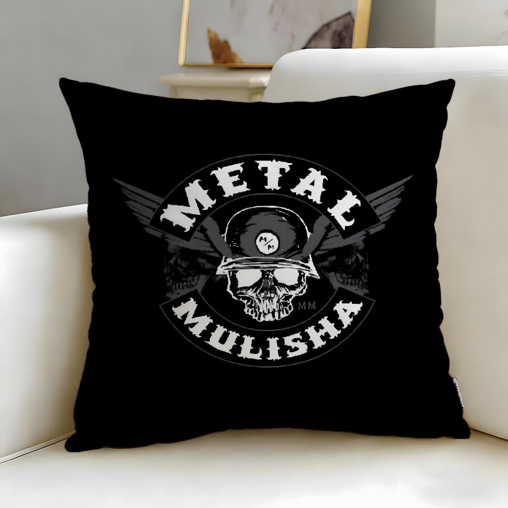 Classic Brand Metal Mulisha Cushion Cover Soft & Easy-Wash Pillow Case – Versatile for Couch, Bed, Travel and Office