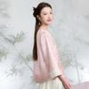 Sancai Women's Guofeng Jacquard Disc Button Outerwear
