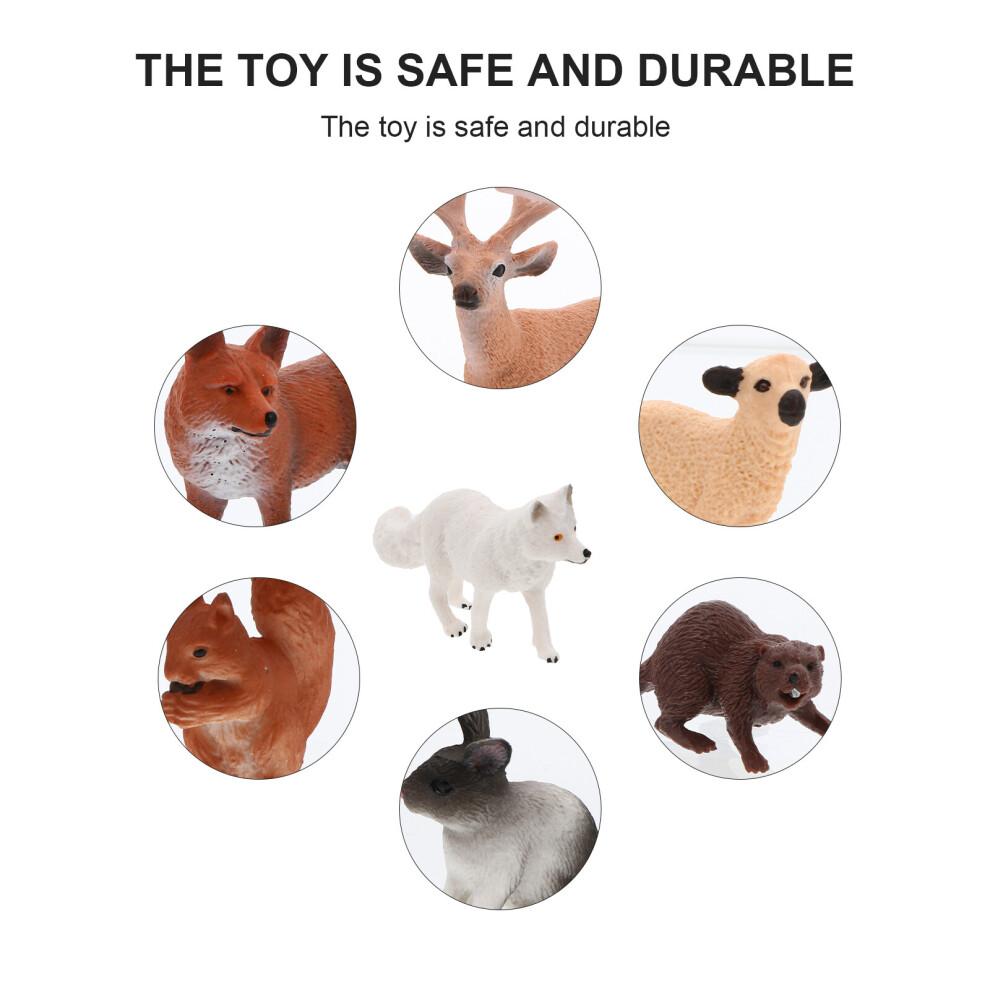 TOYMYTOY 7pcs Lovely Wildlife Models Plastic Wild Animal Plaything Simulation Animal Toys