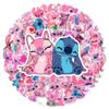 50Pcs Cute Pink Cartoon Lilo  Stitch Angel Stickers Decals Laptop Phone Notebook Decoration Sticker For Girl Kids Toys