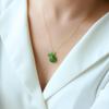 New In Minimalist Natural An Jade Jasper Blessing Bag Necklaces Pendant Simple National Style Charm Clavicle Chain Jewelry