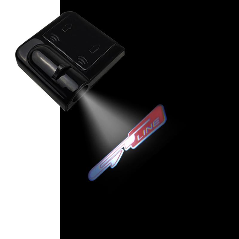 1PCS For GT LINE Kia Ceed Forte RIO STINGER Seltos K3 K5 Sorento Logo Led Car Door Welcome Lights Laser Projector Decor Lamp RT1
