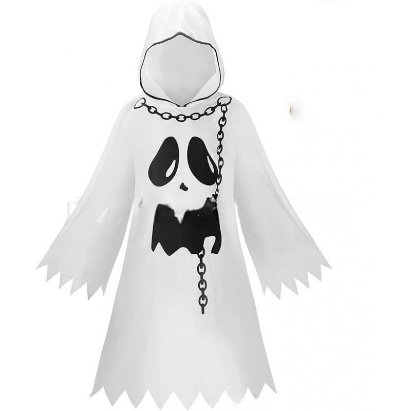 

Halloween Children s Cloak Grimace White Ghost Cloak Themed Party Dress Up Costume 150cm белый