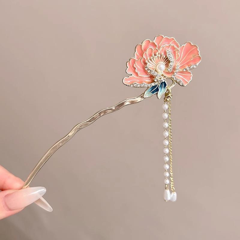 Traditional Sandalwood Hairpin for Chinese Cheongsam & Hanfu Updo