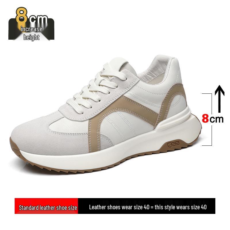 Men's 8cm Height-Boosting Korean Style Casual Skate Sneakers