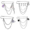 Classic Vintage Tassel Chain Brooch Lapel Pin, Shirt Collar Decor Badge, Fashion Neckwear for Wedding Banquet Party Dance
