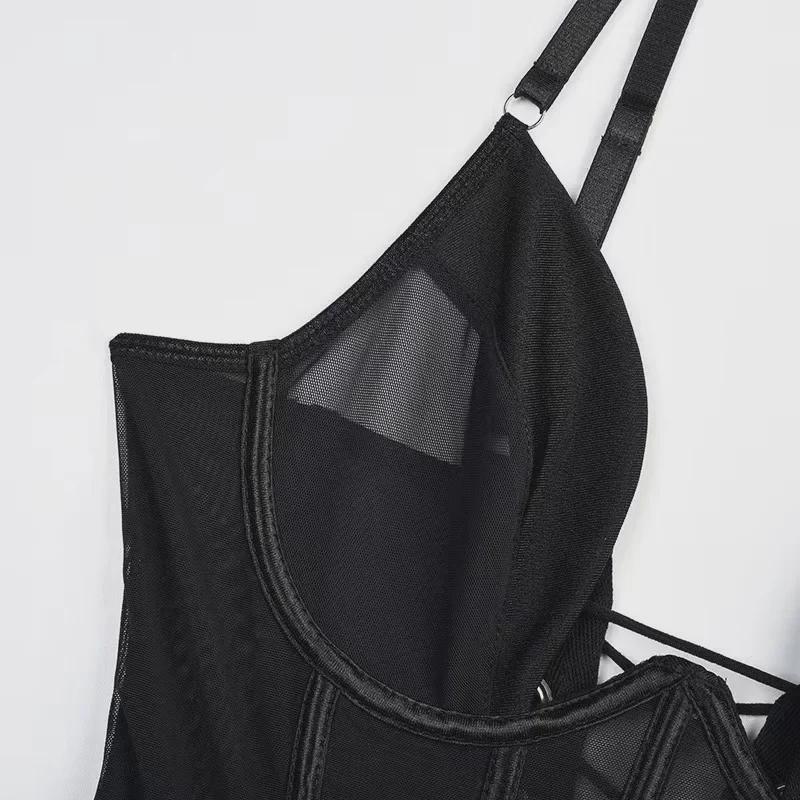 2023 Sexy Mesh Strap Lingerie Set: European & American Style, Women's Three-Piece Shapewear