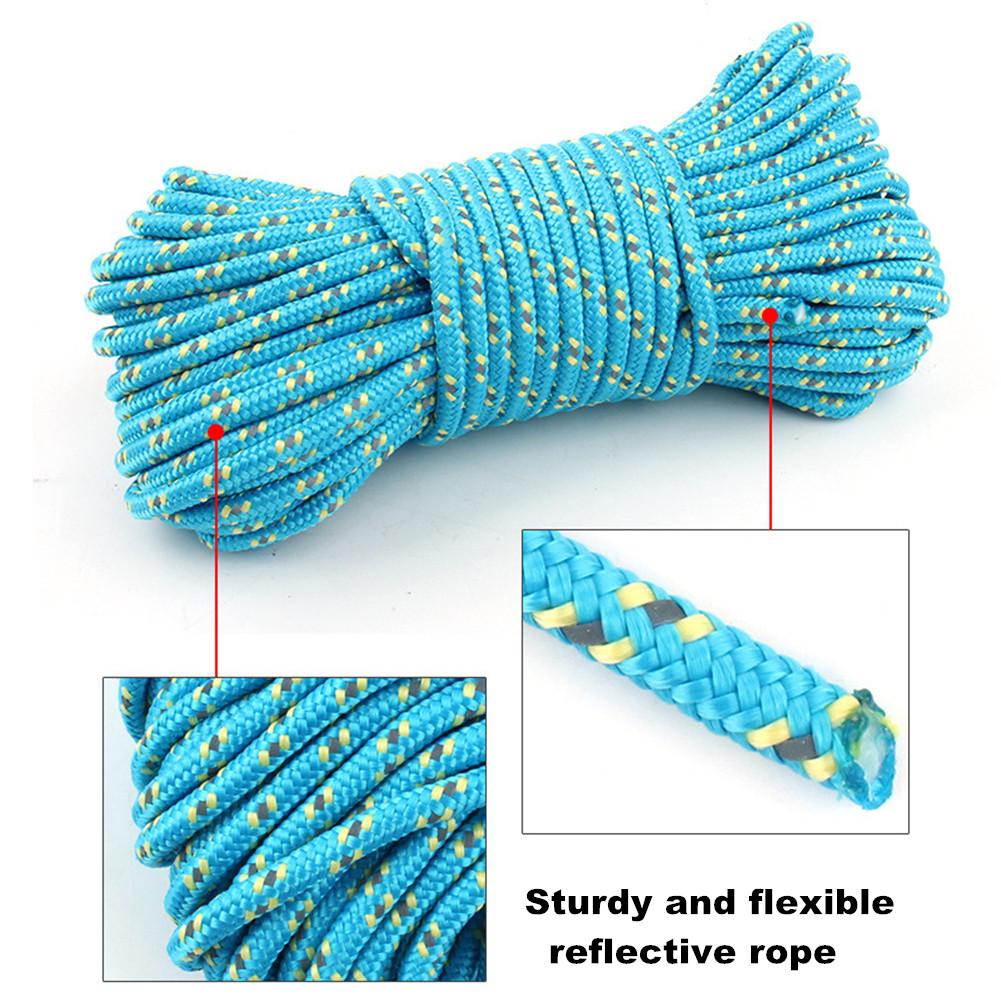 20M/50M Outdoor Reflective Cord Tent Line Rope for Camping Tent Nail Rope