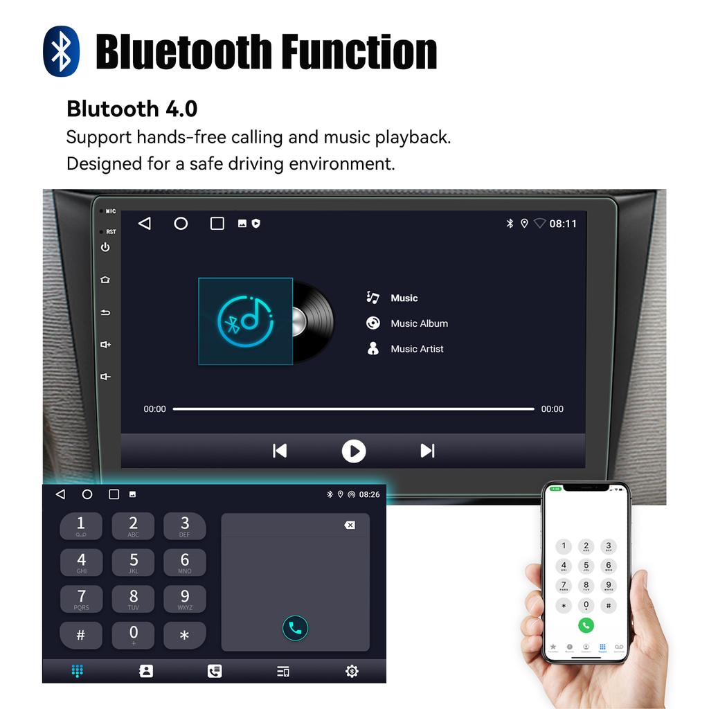 ESSGOO 9" Carplay Android Auto Car Radio AM 522~1629 kHz 2Din Android 4G 64G Universal Multimedia Player Autoradio Stereo GPS