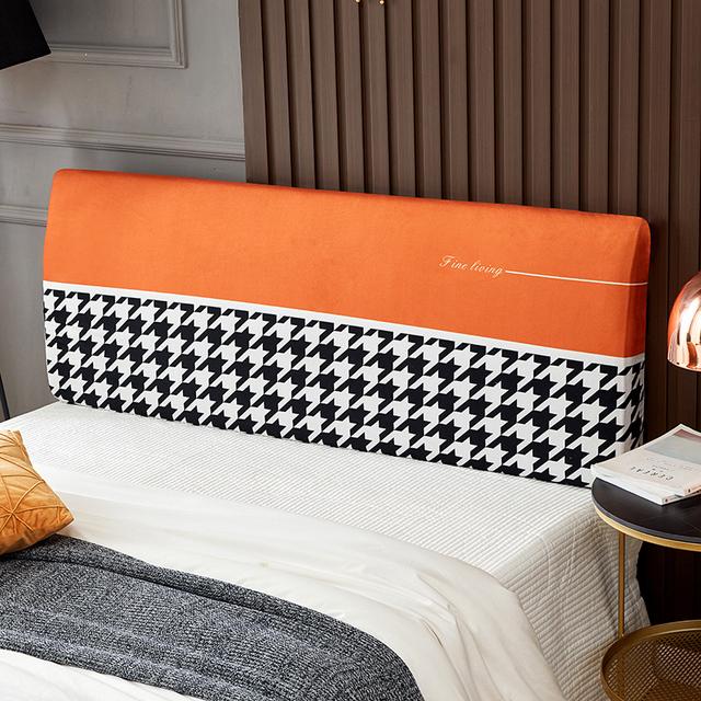 Ins Bed Headboard Cover Elastic Spandex All Inclusive Bed Head Cover Washable Bed Back Dustproof Protector Cover Home Decor