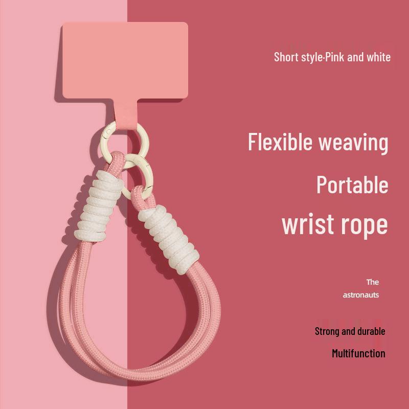 Popular Color-Block Phone Lanyard: Multifunctional Anti-Loss Case, Earphone Cover, Toy Bag, Woven Wrist Strap