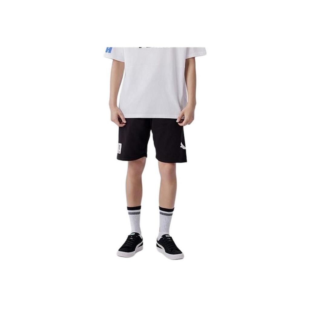 Puma Pantaloni scurți sport casual confortabili cu șireturi pentru bărbați, negri 683443-01