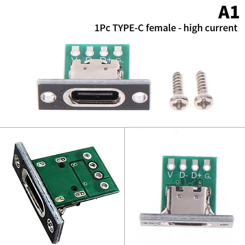 

USB Jack Type-C 2Pin 2P 4P Waterproof strip line of solder joint Female Connector Jack Charging Port USB Type C Socket connector