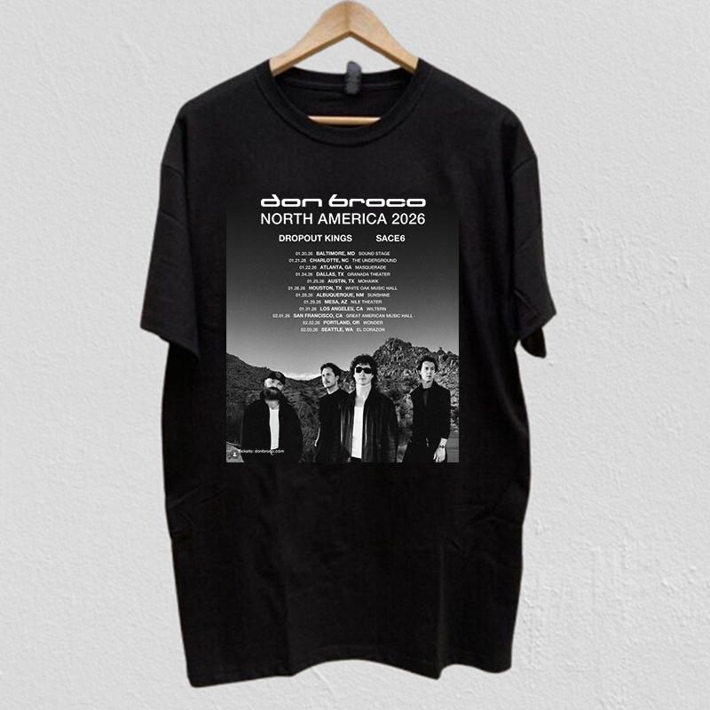 Don Broco Band Tour Dates 2026 Black Cotton T Shirt Full Size S-5XL S
