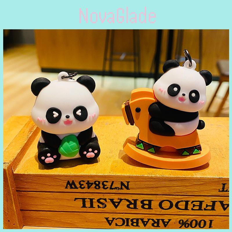Adorable Cartoon Panda Keychain Cute Silicone Key Ring Perfect Gift For Couples And Friends