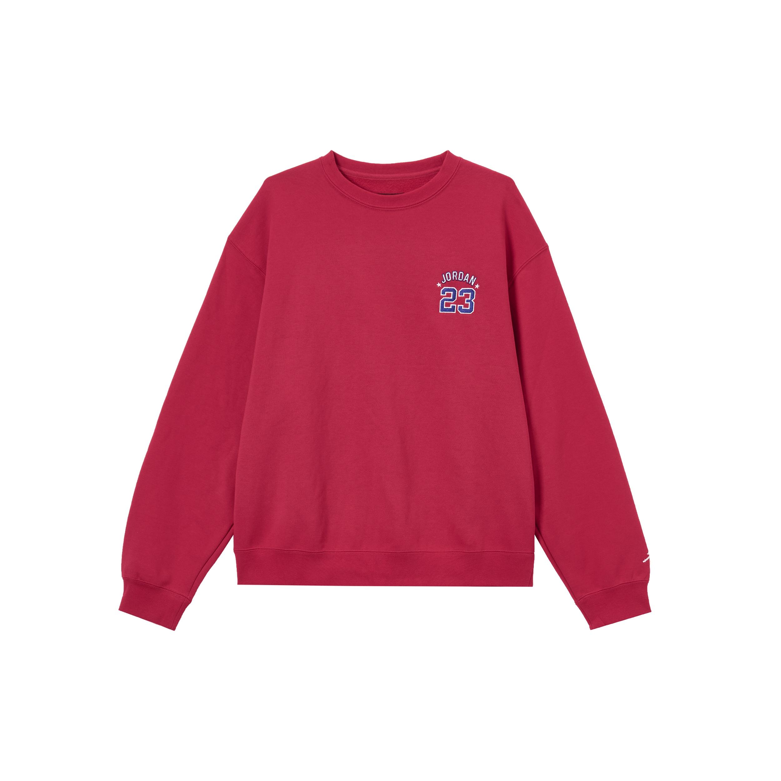 Air Jordan Embroidered Logo Sports Pullover Round Neck Red Men s DR6421-614 XL