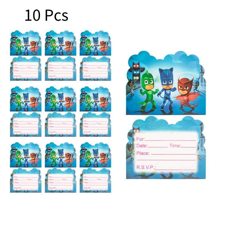 Kids Pjmask Birthday Party Supplies Tableware Decoration Plates Cartoon Cups