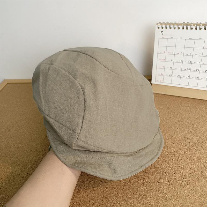 Japanese Wind Forward Hat Children'S Summer Big Head Circumference Versatile Newsboy Hat British Style Painter Hat Duck Tongue Beret