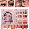 18 Colors All-in-One Makeup Palette with 2pcs Brushes, Eyeshadow and Face Palette with Blush Highlight Contour, Matte Shimmer Nude Pink