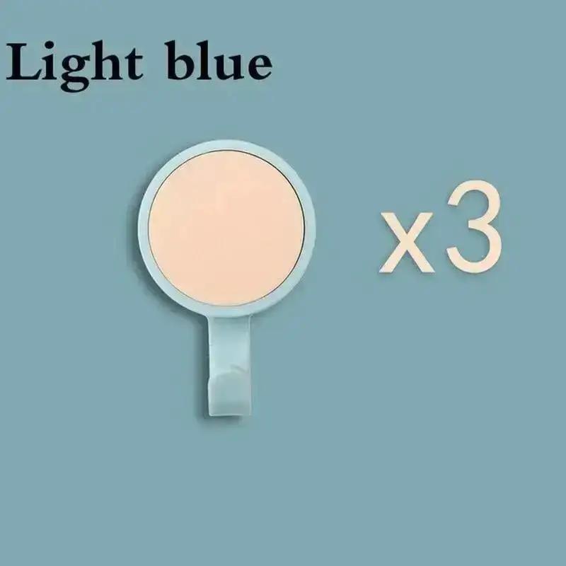 

3pcs/set Nordic Style Wall Hanger Hook 360 Degree Rotatable Seamless Adhesive Spinning Hanging Hooks Bathroom Organizer Lightblue