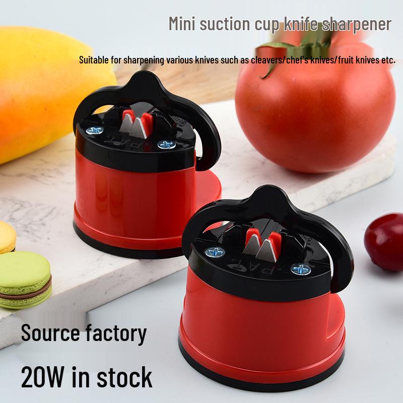Portable Multifunctional Kitchen Knife Sharpener with Tungsten Steel and Suction Cup