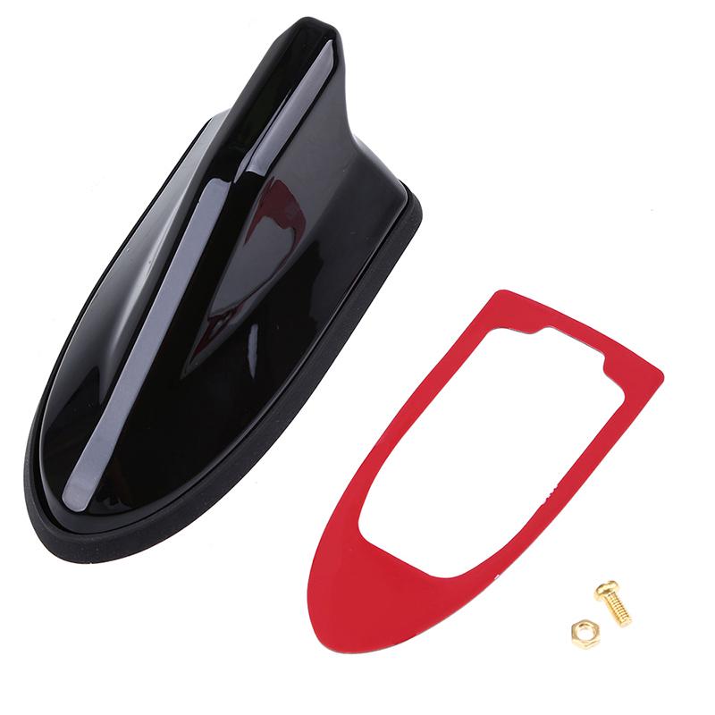 Shark Fin Antenna Universal Car Radio FM/AM Signal Amplifier Decorative Roof Aerial Base Sticker for SUV Sedan Auto Tuning