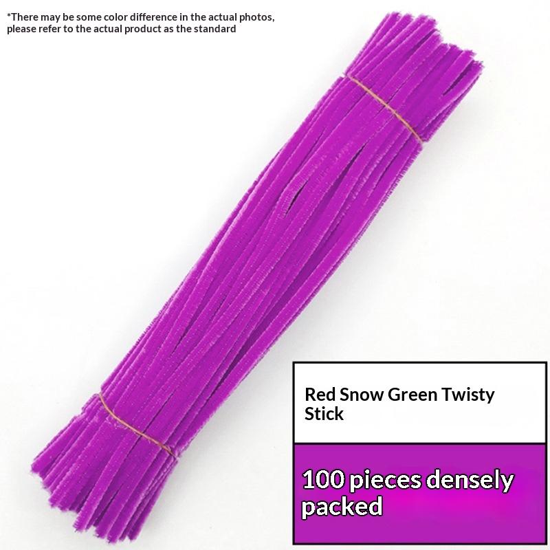 100Pcs Chenille Stems Toys Diy Strips Twist Bar Anvil Wire Craft Pipe Creative Hobby Children Plush Stick Chenille Sticks