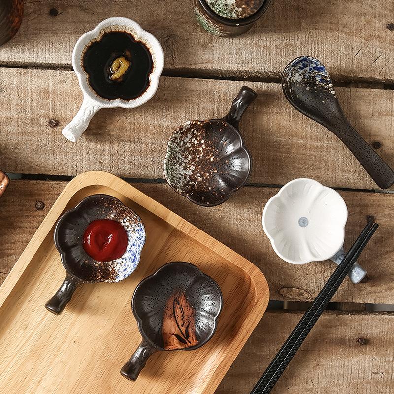 Japanese Spoon Countertop Spoon Black Tableware Household Soup Small Spoon Ceramic Rice Spoon
