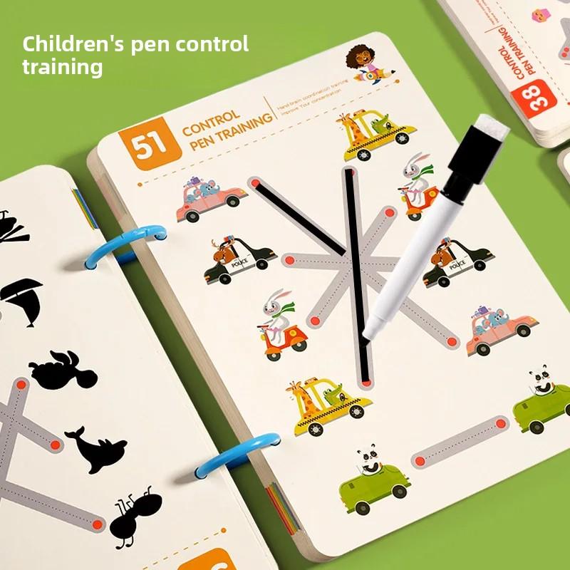 Quaderno Magico di Tracciamento Libro di Allenamento al Controllo Riutilizzabile Quaderno Magico per la Pratica Bambini Montessori Educazione al Disegno Cancelleria