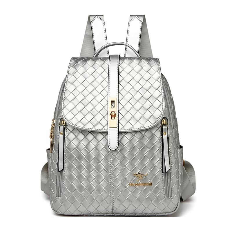 Vintage leather backpacks for women large capacity shopping backpack