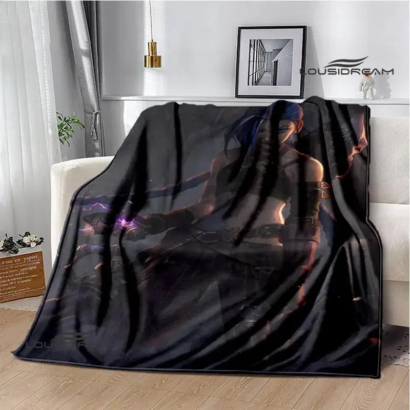 Arcano: Coperte con stampa di cartoni animati di League of Legends per tenersi al caldo, morbide e confortevoli, per casa, viaggio, letto, regalo di compleanno
