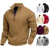 Herren Fleecegefüttertes Stehkragen Halb-Zip Sweatshirt für Sport und Freizeit