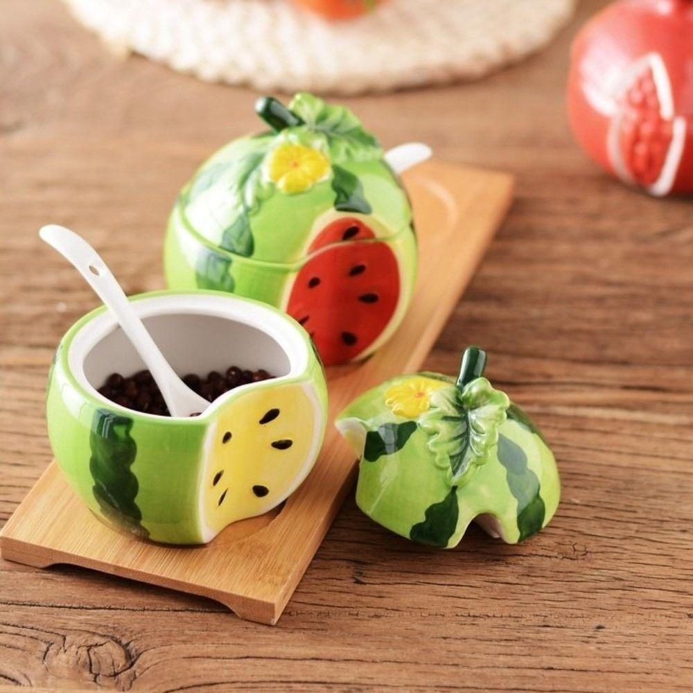 Japanese-style Salt Sugar Jar Fruit-shaped Spice Storage Jar Spice Container  Spice Storage