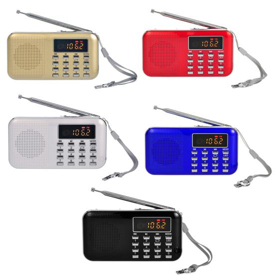 L218AM Digital Radio Rechargeable Emergency Flashlight 2 Inch AM FM Portable Radio Speaker