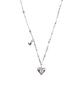 High School Disco Heart Cubic Mix Chain Necklace