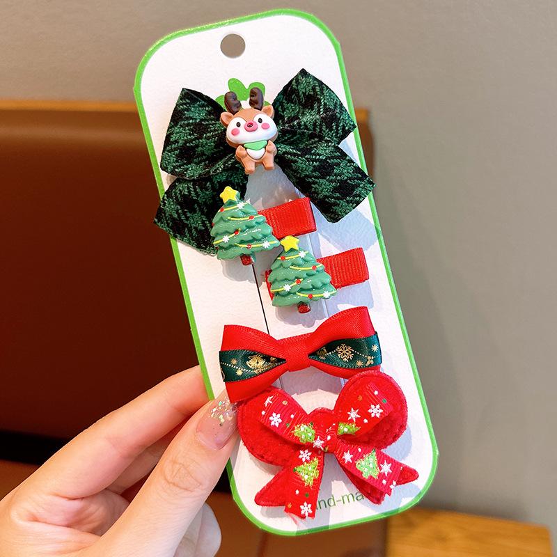 Weihnachten Weihnachtsmann Plüsch Haarspangen für Mädchen - Niedliche Pony- & Seitenklammern