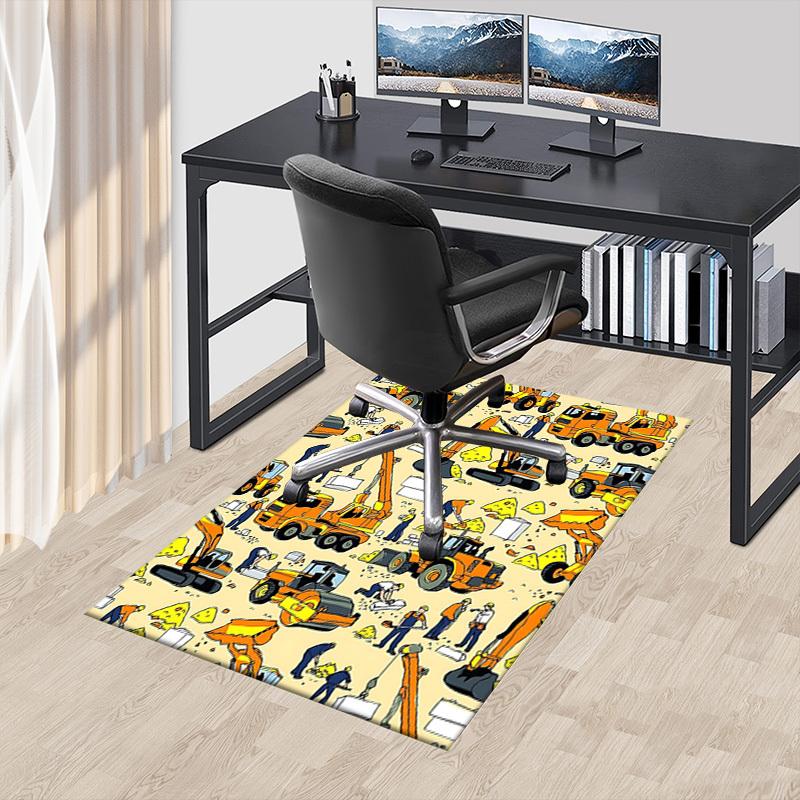 1PC Construction Workers Non-Slip Floor carpet, Office, family, bedroom, Studio - Large Area Rug, Vibrant Colors, Longlasting Material-X412