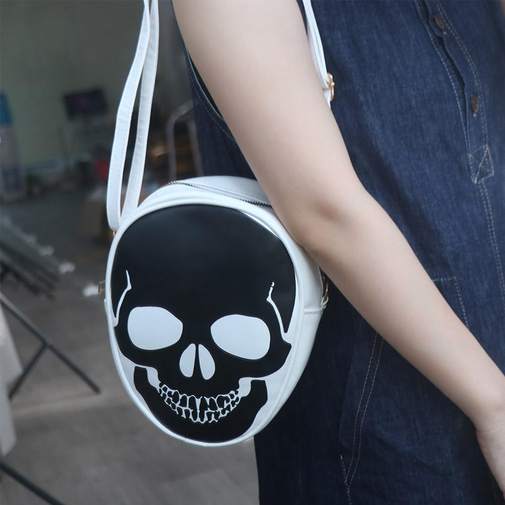 Creative Halloween Skull Shoulder Bag Gothic Novelty Leather Candy Bag  Children