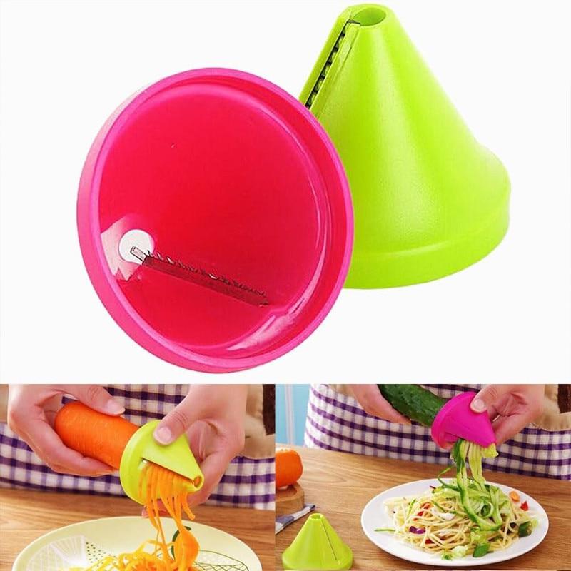 Vegetable Spiralizer Conic Design Multi-Functional Kitchen Gadget 2-Pack Green Pink
