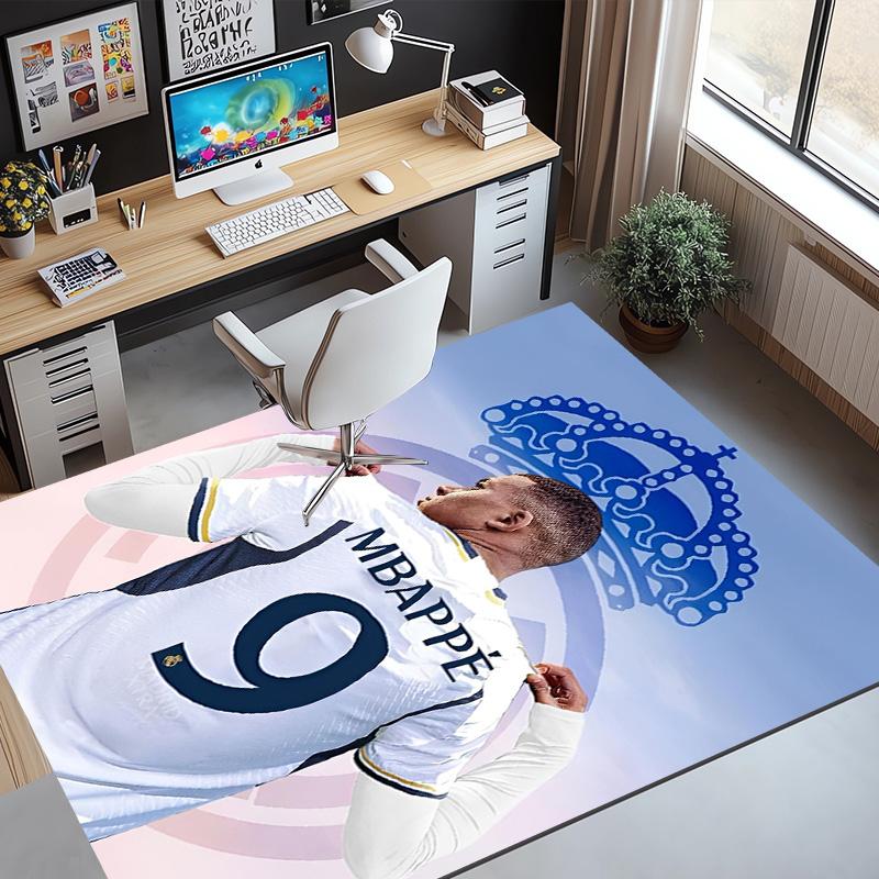 Kylian Mbappe Pattern Rug, Indoor/Outdoor Mat, for Picnic, Gameroom, Bedroom, Office, Living Room, Home Decor Carpet, Birthday Gift