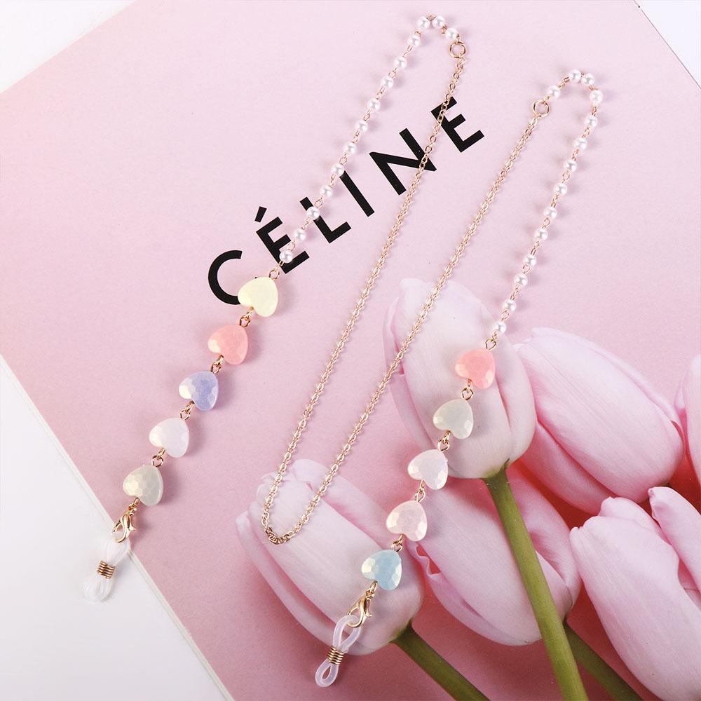 Neck Strap String Love Glasses Chains Pearl Sunglasses Chains Mask Anti-lost Chains Spectacle Cord